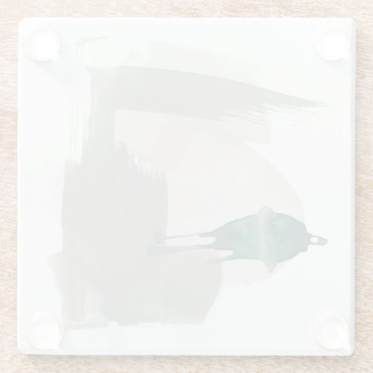 ジェス自然チャー – グレーと緑 ガラスコースター (裏面)