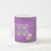ジェタイムパープルロマンチックガールヴィンテージコラージュ フロストグラスマグカップ (正面左)