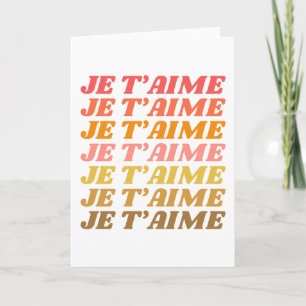 ジェタイムラブフランスのことわざレトロタイポグラフィ カード