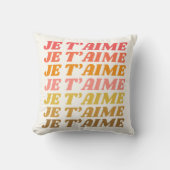 ジェタイムラブフランスのことわざレトロタイポグラフィ クッション (正面)