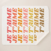 ジェタイムラブフランスのことわざレトロタイポグラフィ シェルパブランケット (正面(横))