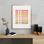 ジェタイムラブフランスのことわざレトロタイポグラフィ ポスター<br><div class="desc">ジェタイムラブフランスのことわざレトロタイポグラフィ</div>