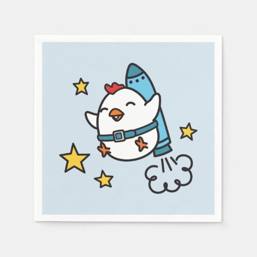 ジェッおもしろいクパックチキンデザイン スタンダードカクテルナプキン (正面)