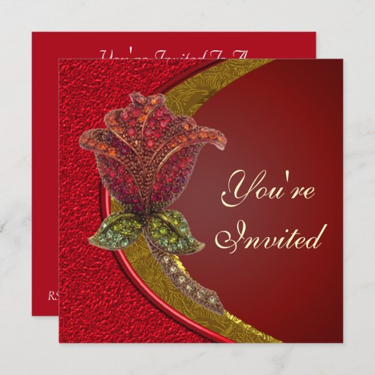 ジェッエレガントドバラパーティの招待状 招待状 (正面/裏面)