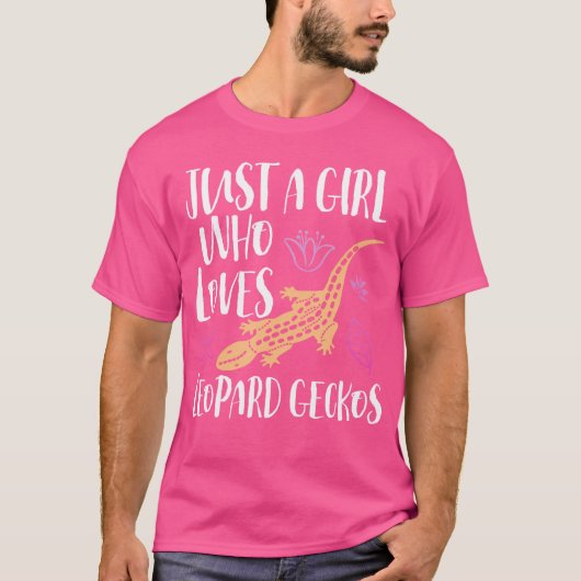 ジェッコス・ヒョウ・トカゲが大好きな女の子かわいいG Tシャツ (正面)