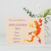 ジェッコ·自然爬虫性若い女の子の誕生日パーティー 招待状 (スタンド正面)