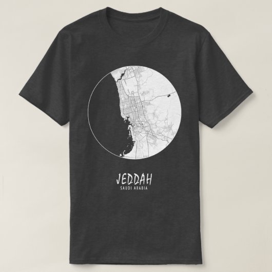 ジェッダ・マッカSaudi Arabiaの地図と旅行に出かけよう。 Tシャツ (デザイン正面)
