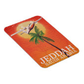 ジェッダSaudi Arabiaのヴィンテージ地図と旅行のポスター。 マグネット (右側)