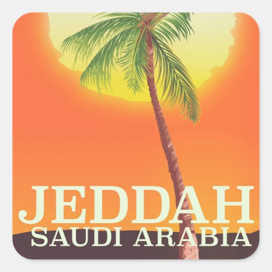 ジェッダSaudi Arabiaバケーションポスター スクエアシール (正面)