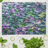 ジェットおよび薄紫花 キッチンタオル (折り畳み)