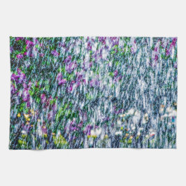 ジェットおよび薄紫花 キッチンタオル