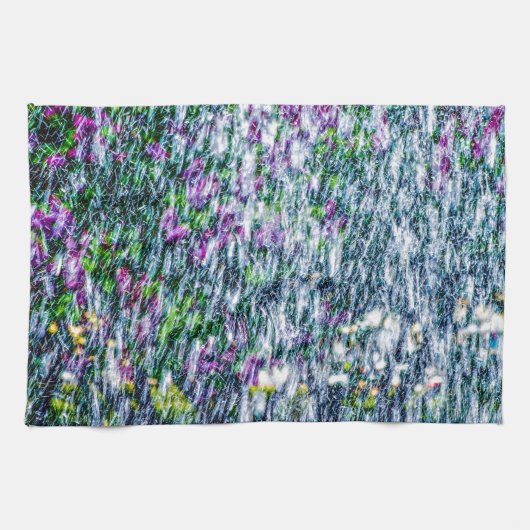 ジェットおよび薄紫花 キッチンタオル (横)