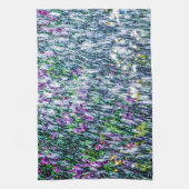 ジェットおよび薄紫花 キッチンタオル (縦)