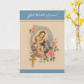 ジェットウェル宗教ヴァージンメアリーメモラ祈りの言葉  カード (黄色い花)