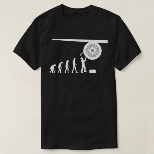 ジェットエンジン写真飛行機整備士士 Tシャツ (デザイン正面)