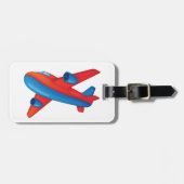 ジェットカラフル機の赤と青の飛行機 ラゲッジタグ (正面横)