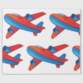 ジェットカラフル機の赤と青の飛行機 ラッピングペーパー (フラット)