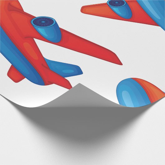 ジェットカラフル機の赤と青の飛行機 ラッピングペーパー