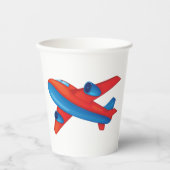 ジェットカラフル機の赤と青の飛行機 紙コップ (正面)