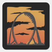 ジェットコおもしろいースター遊園地ギフト スクエアシール (正面)