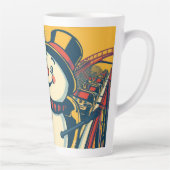 ジェットコースターに乗って楽しむ雪だるま カフェラテマグ (右)