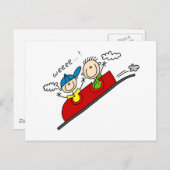 ジェットコースターに乗るTシャツ&ギフト ポストカード (正面/裏面)