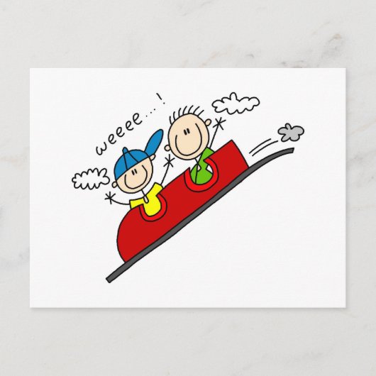 ジェットコースターに乗るTシャツ&ギフト ポストカード (正面)