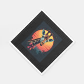 ジェットコースターのようなキリン走クおもしろいレトロ スタンダードランチョンナプキン (角)