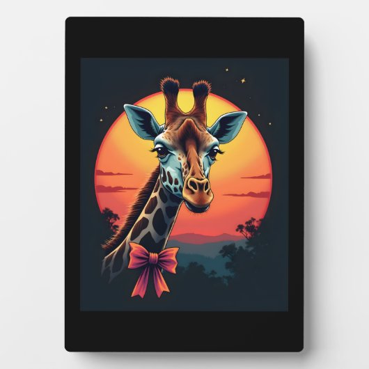 ジェットコースターのようなキリン走クおもしろいレトロ フォトプラーク (正面)