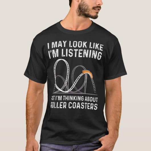 ジェットコースターのテーマパーク・アミューズを考え中 Tシャツ (正面)