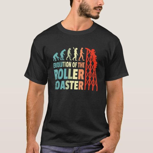 ジェットコースターの進化 おもしろい ジェットコースター好き Tシャツ (正面)