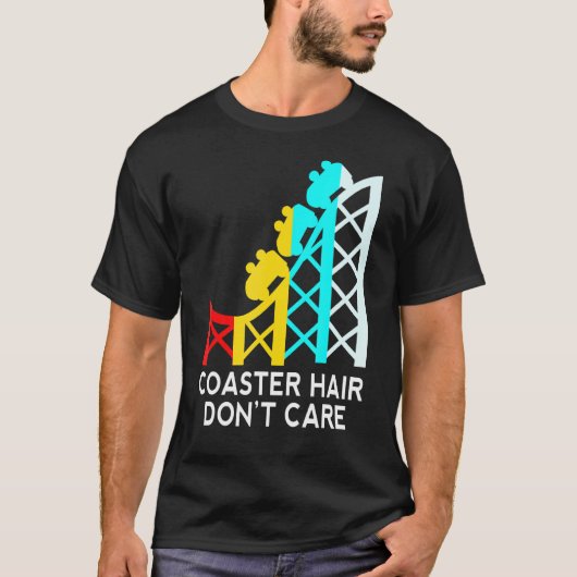 ジェットコースターの髪の乱れは気にしない Tシャツ (正面)