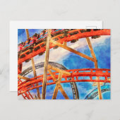 ジェットコースターカラフルはがき ポストカード (正面/裏面)