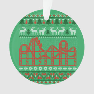 ジェットコースターシーン醜いクリスマスセーター オーナメント