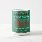 ジェットコースターシーン醜いクリスマスセーター コーヒーマグカップ (中央)