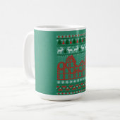 ジェットコースターシーン醜いクリスマスセーター コーヒーマグカップ (正面左)