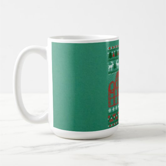 ジェットコースターシーン醜いクリスマスセーター コーヒーマグカップ (左)