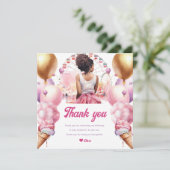 ジェットコースターパーティーアフリカンアメリカン水彩色 サンキューカード (スタンド正面)