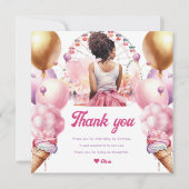 ジェットコースターパーティーアフリカンアメリカン水彩色 サンキューカード (正面)