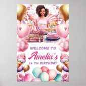 ジェットコースターパーティーアフリカ系アメリカ人ウェルカムサイン ポスター (正面)