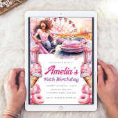 ジェットコースターパーティー水カラーカスタム 招待状