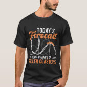 ジェットコースター予報 必須のアミューズメントパークグッズ Tシャツ (正面)
