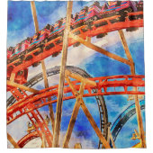 ジェットコースター付きおもしろい シャワーカーテン (正面)