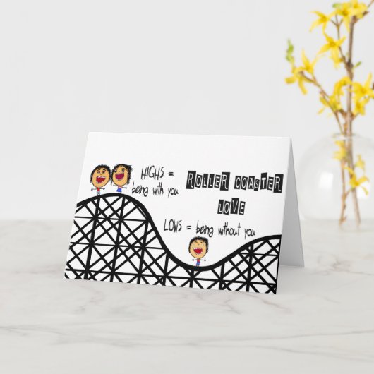ジェットコースター愛を恋しく思います カード (黄色い花)
