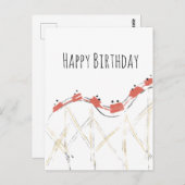 ジェットコースター手描き誕生日 ポストカード (正面/裏面)