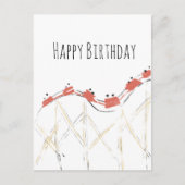 ジェットコースター手描き誕生日 ポストカード (正面)