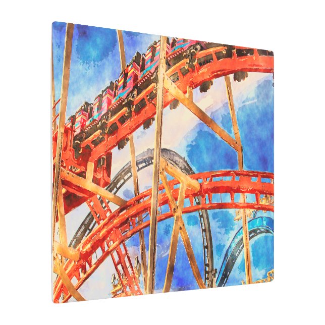 ジェットコースター金属プリント メタルプリント (アングル)