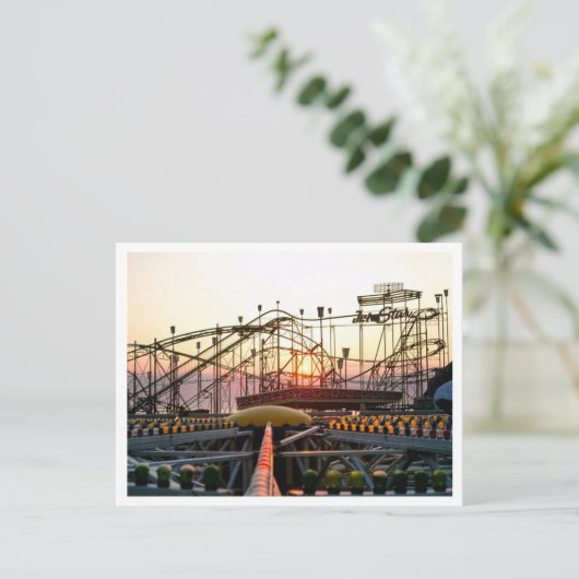 ジェットコースター、シーサイドハイツNJヴィンテージ ポストカード (スタンド正面)