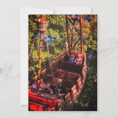 ジェットコースター 遊園地 誕生日 招待状 (正面)