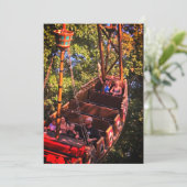 ジェットコースター 遊園地 誕生日 招待状 (スタンド正面)